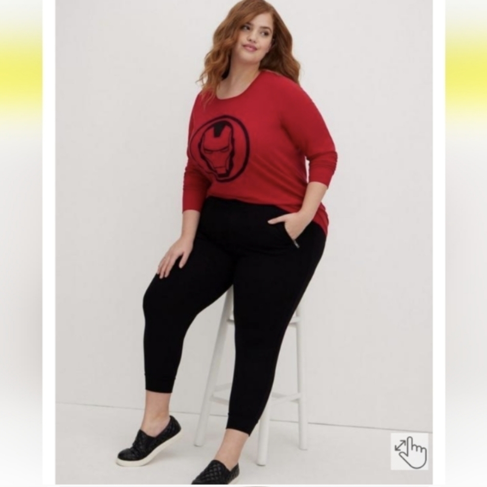 NEW Torrid Long Sleeve Marvel Iron Man Helmet Tunic Tee- Jester Red 2X - Picture 2 of 9